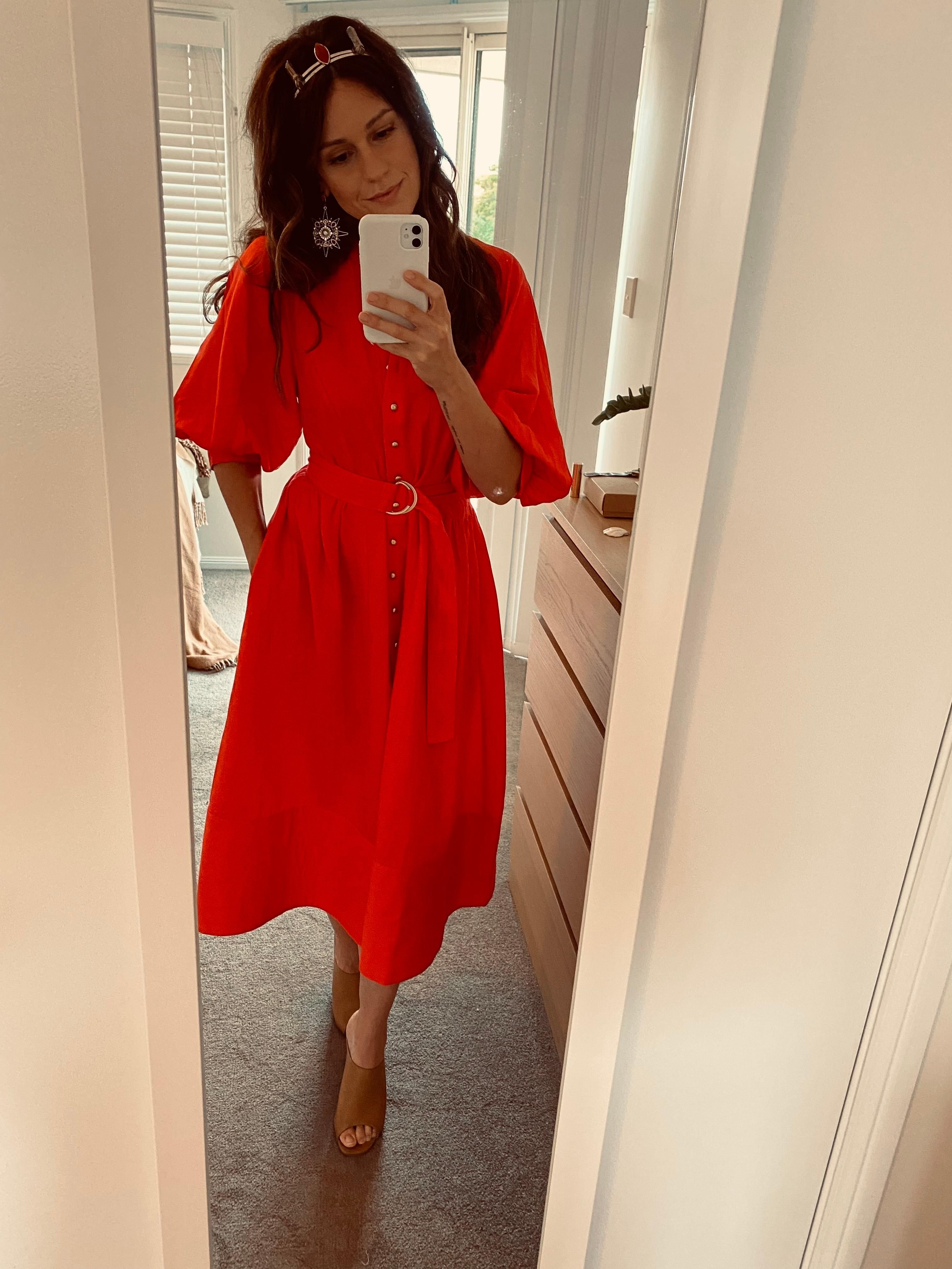 nicola finetti red dress Marisol Dress