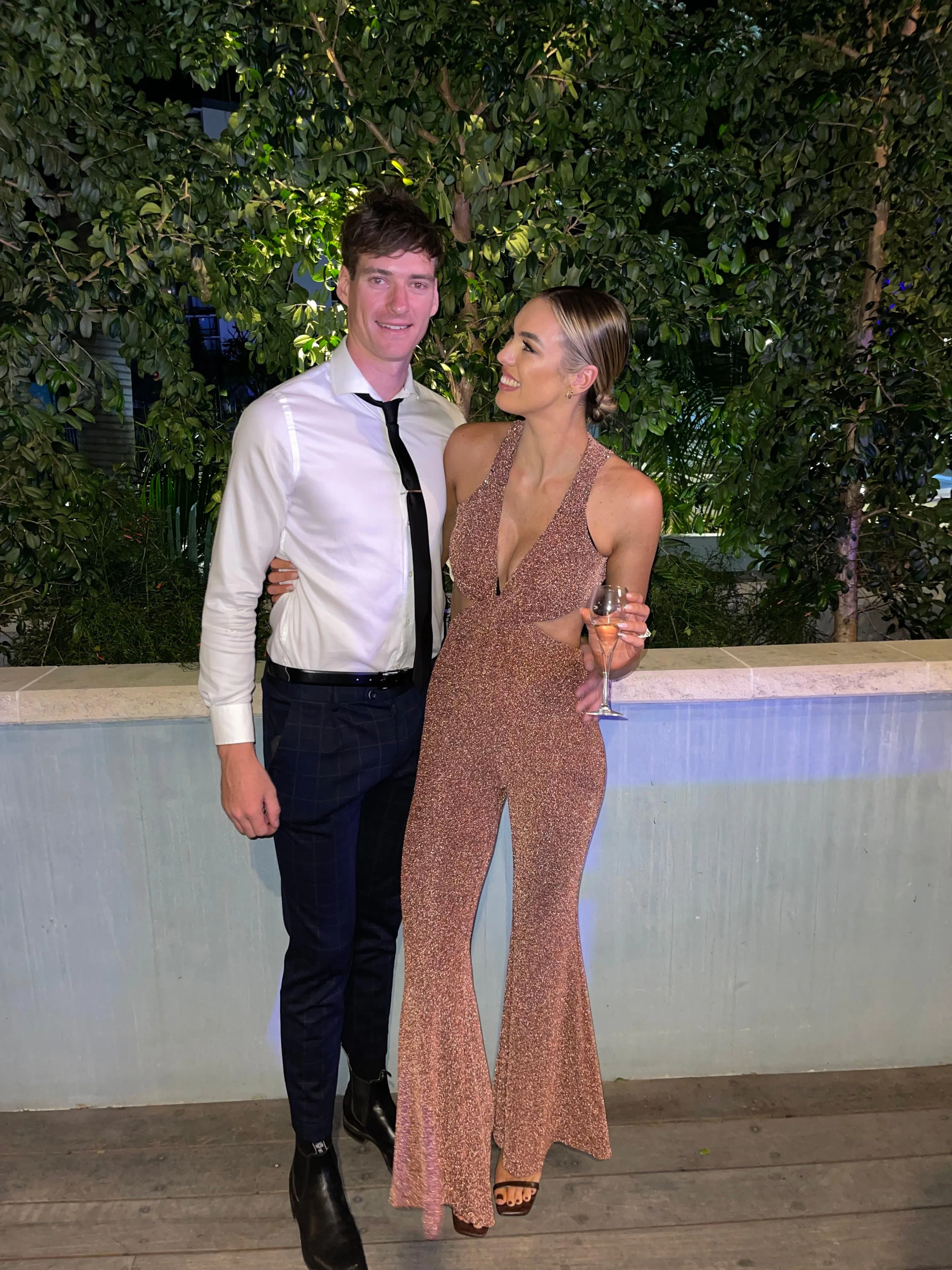 Natalie Rolt Nadia Jumpsuit Metallic Bronze The Volte