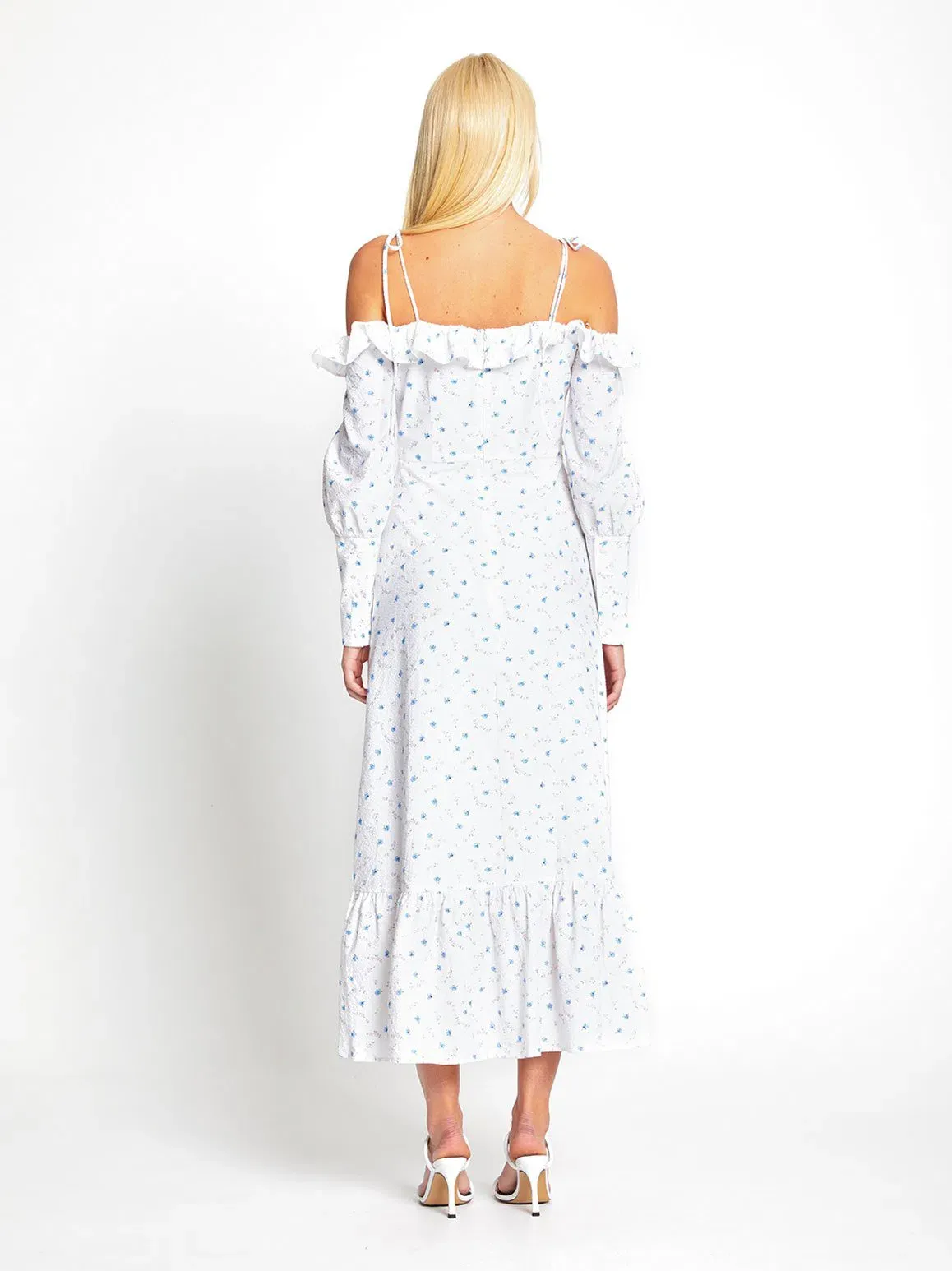 casabianca braided asymmetric puff sleeve midi dress Aje White Size 14 ballet flats Occasion:EVENING Short Sleeves Wedding Dresses Primary color:Baby Blue