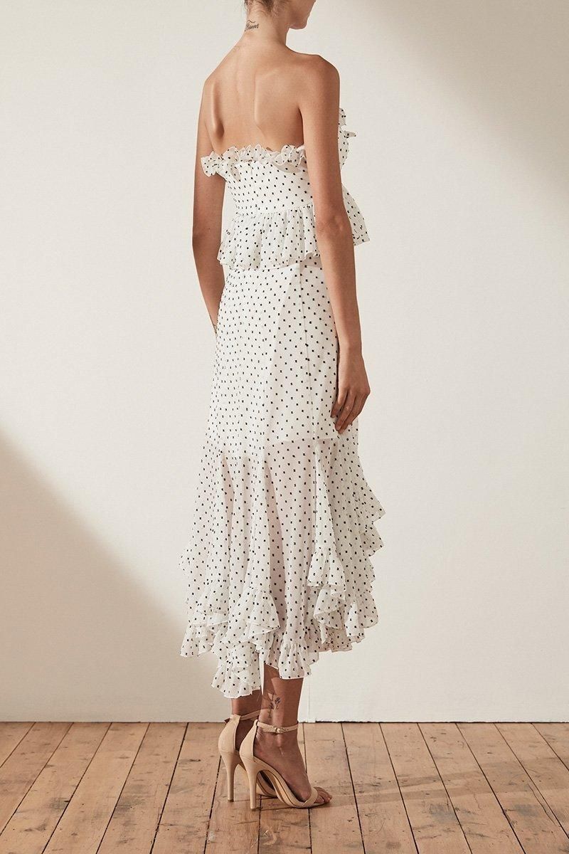 Shona Joy WILDER TIE FRONT GODET MIDI DRESS
