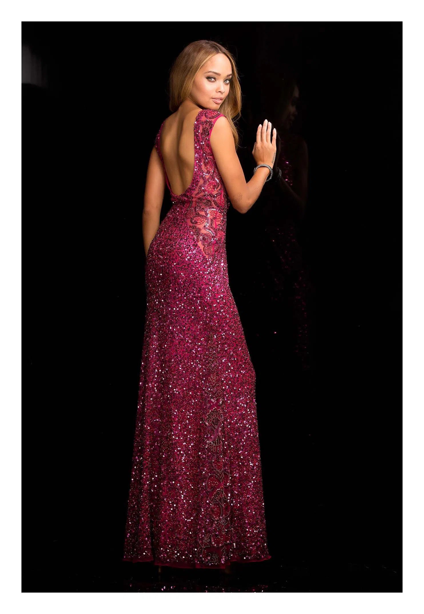 fitted lace wedding dress Ivy Black Maxi Dress main image 0