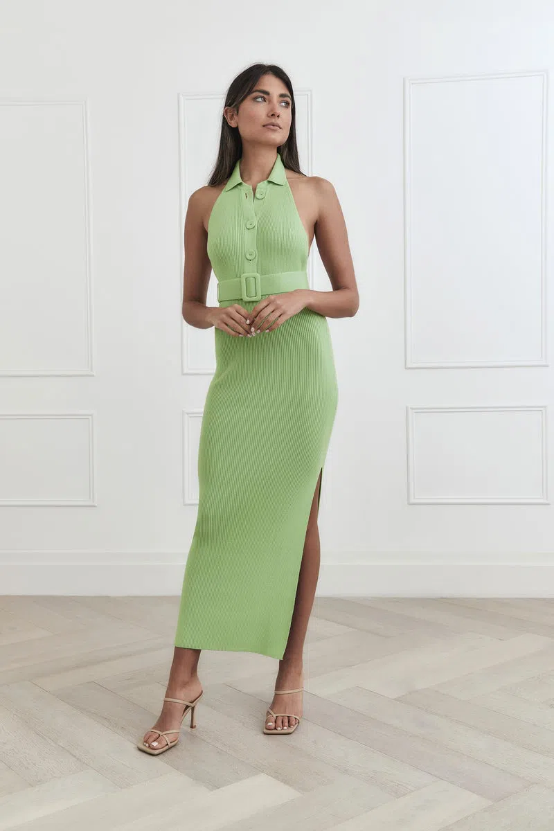 San Sloane Drake Rib Midi Dress Green Size 8 | The Volte San Sloane Drake Rib Midi Dress Green Size 8 | The Volte