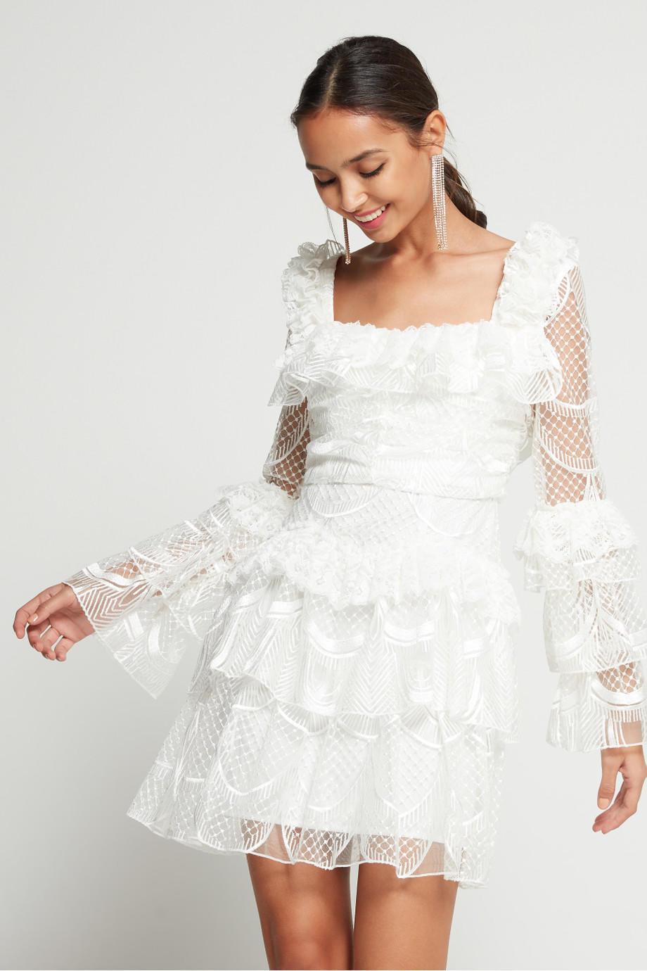 zimmermann andie drop waist mini dress Self-Portrait Pleated Georgette Midi Dress