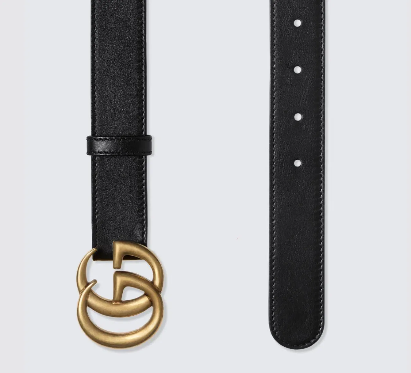 Gucci Double Sided Twisted Belt Reversible belt with rectangular buckle in black leather  main image 4