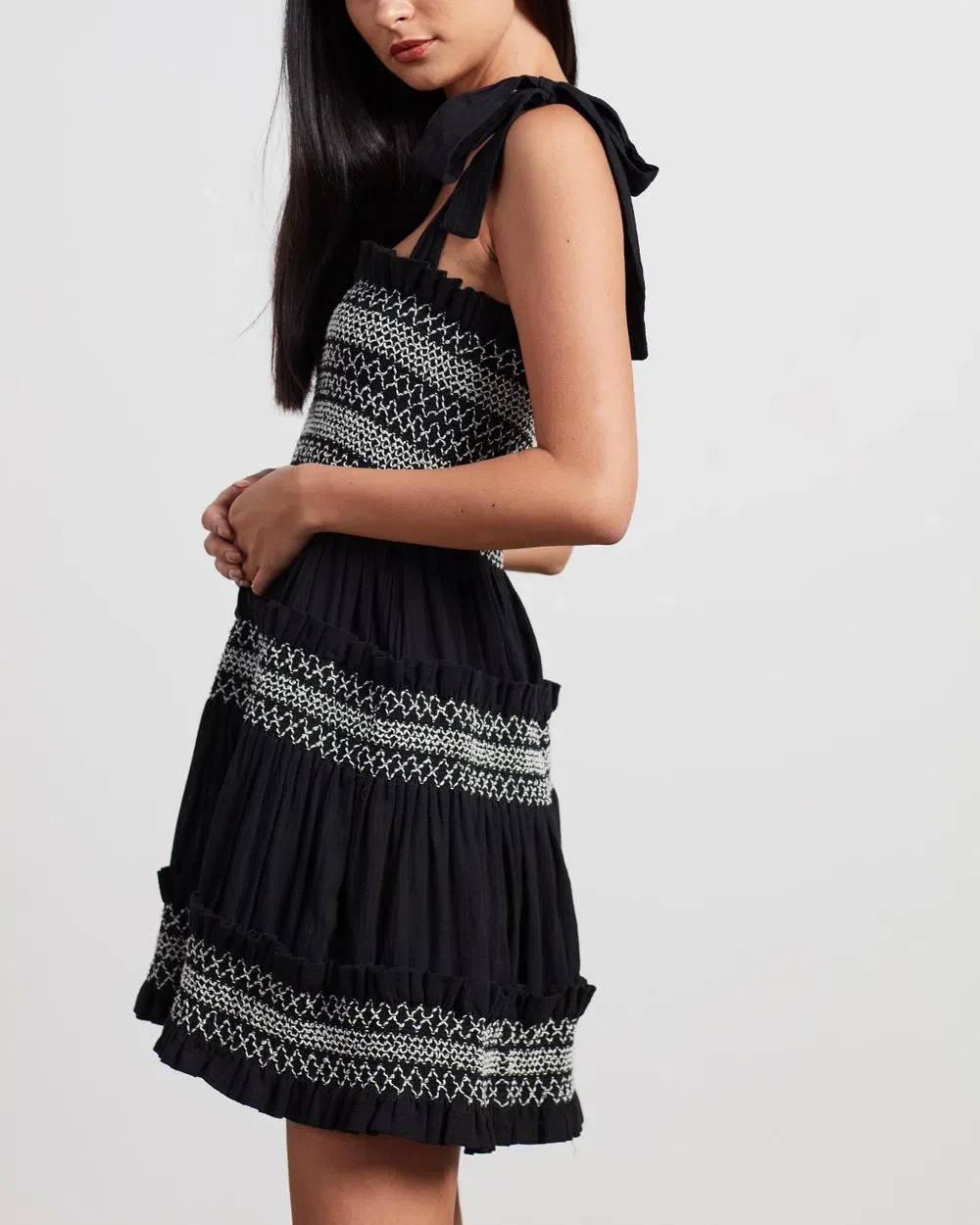 shona joy shirred mini dress Bowery Long Sleeve Ruffle Mini Dress | Cherry | Dresses