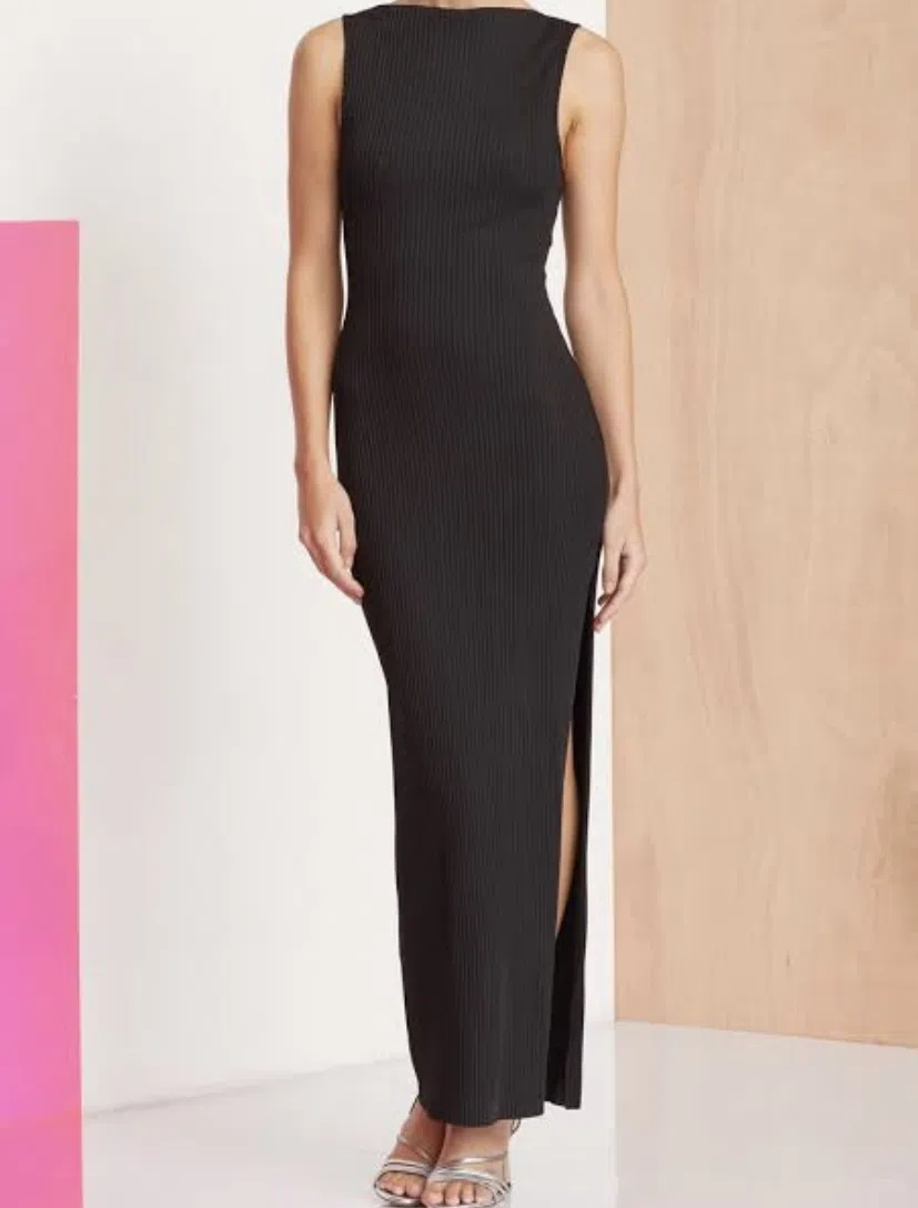 Bec & Bridge Noir Et Blanc Midi Dress Black Size 6 | The Volte