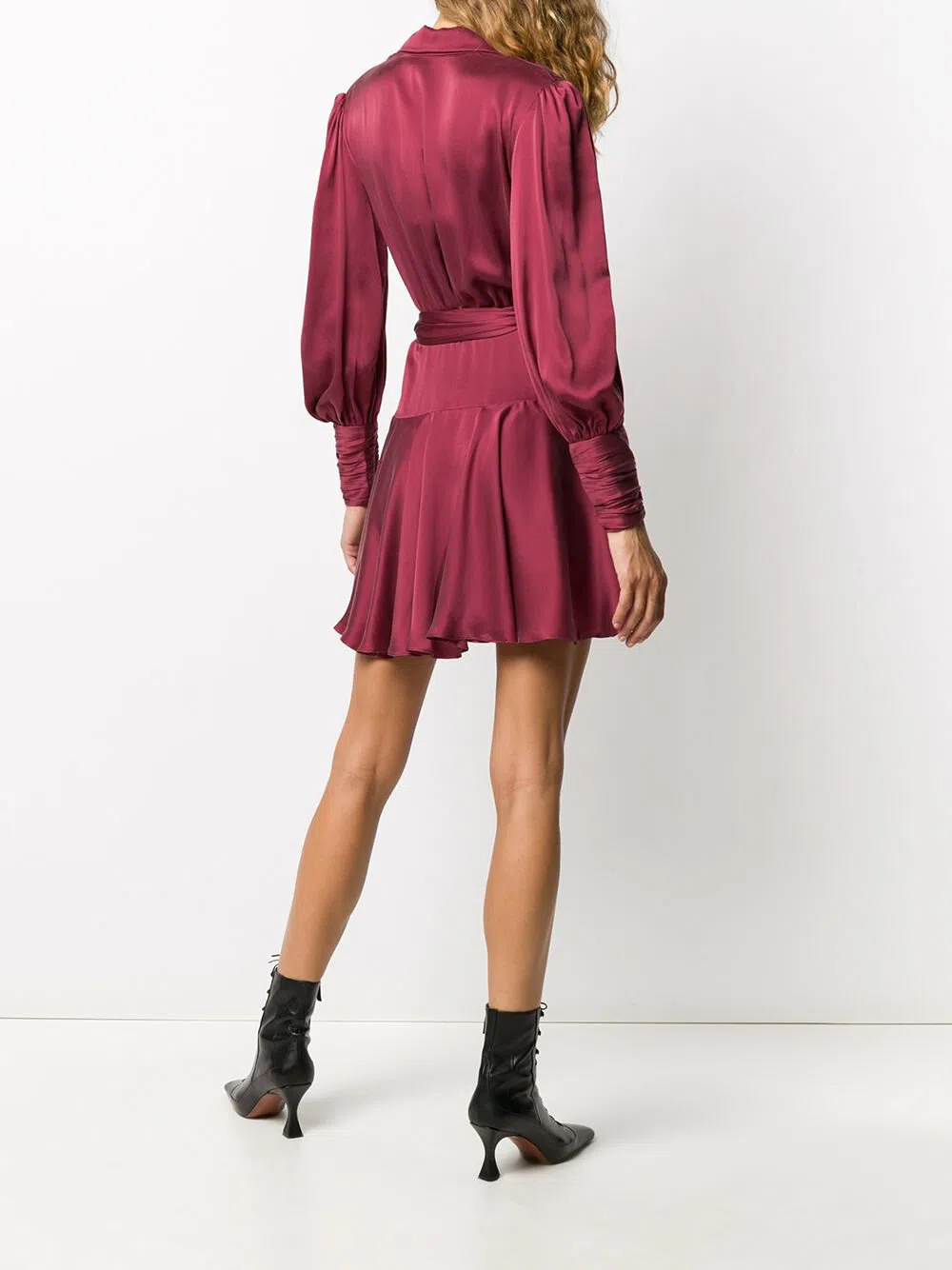 zimmermann burgundy wrap dress Dressystars Women A Line Prom Dress Off the Shoulder Sweetheart Neck Tea  Length Burgundy Evening Dress main image 1