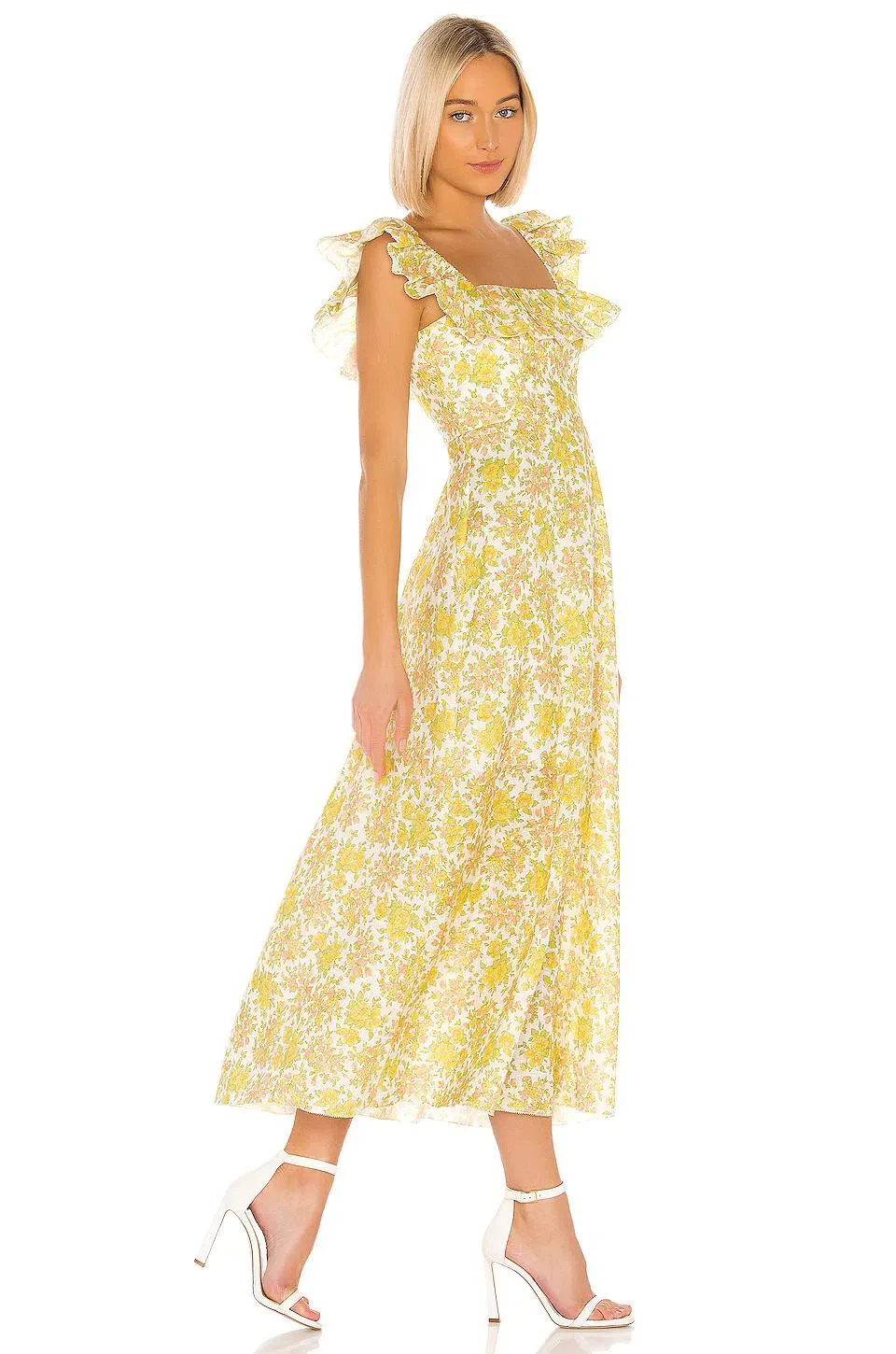 alemais avery spliced midi dress ALMAIS