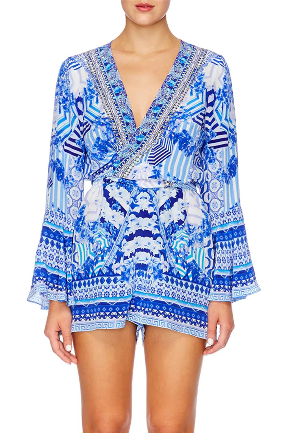 Camilla Playsuit Long Sleeve Camilla Throwing Shade Front Tie