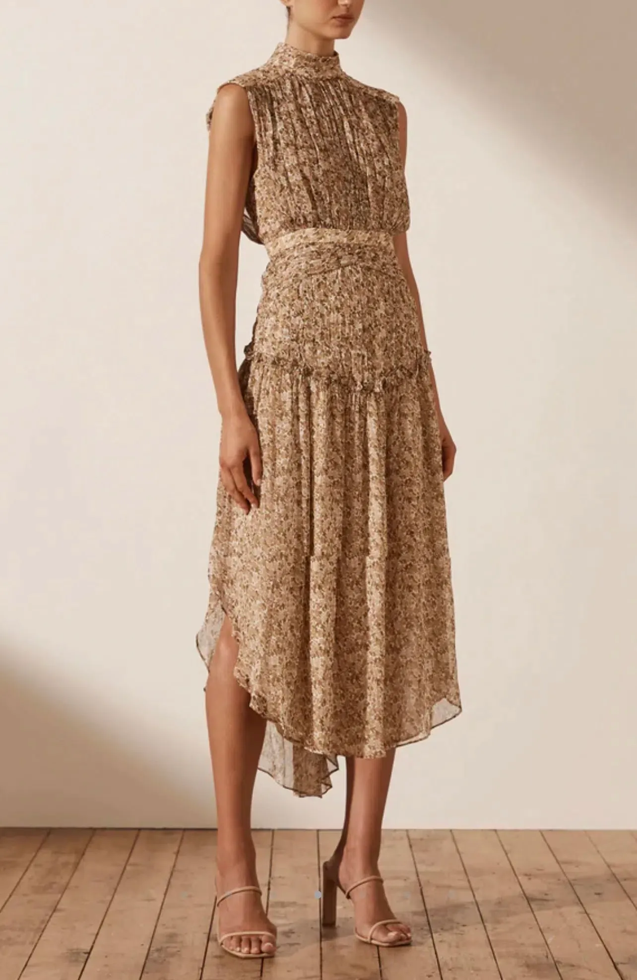 helsa the super sheer ruched dress Helsa The Super Sheer Ruched Dress in Sheer Ivory