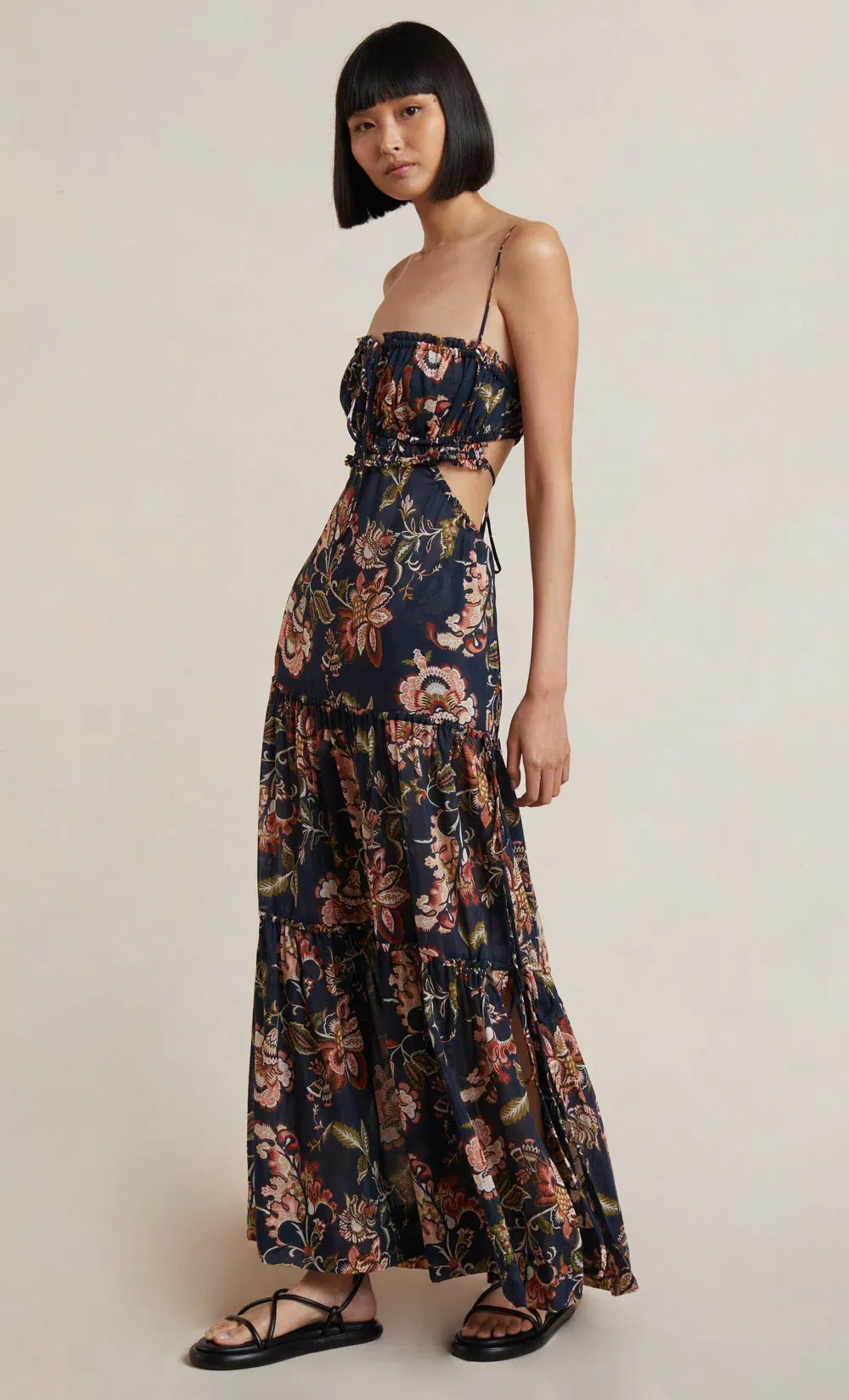 illustration draped midi dress Metallised Cotton Draped Midi Dress Lux Afrique Boutique