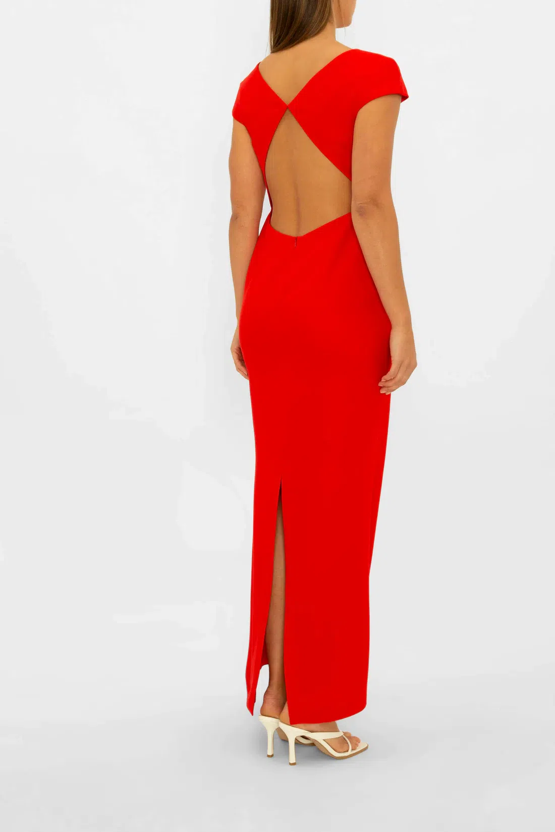 Carla Zampatti Red Bareback Beauty Maxi Dress Red Size The Volte - Main Image