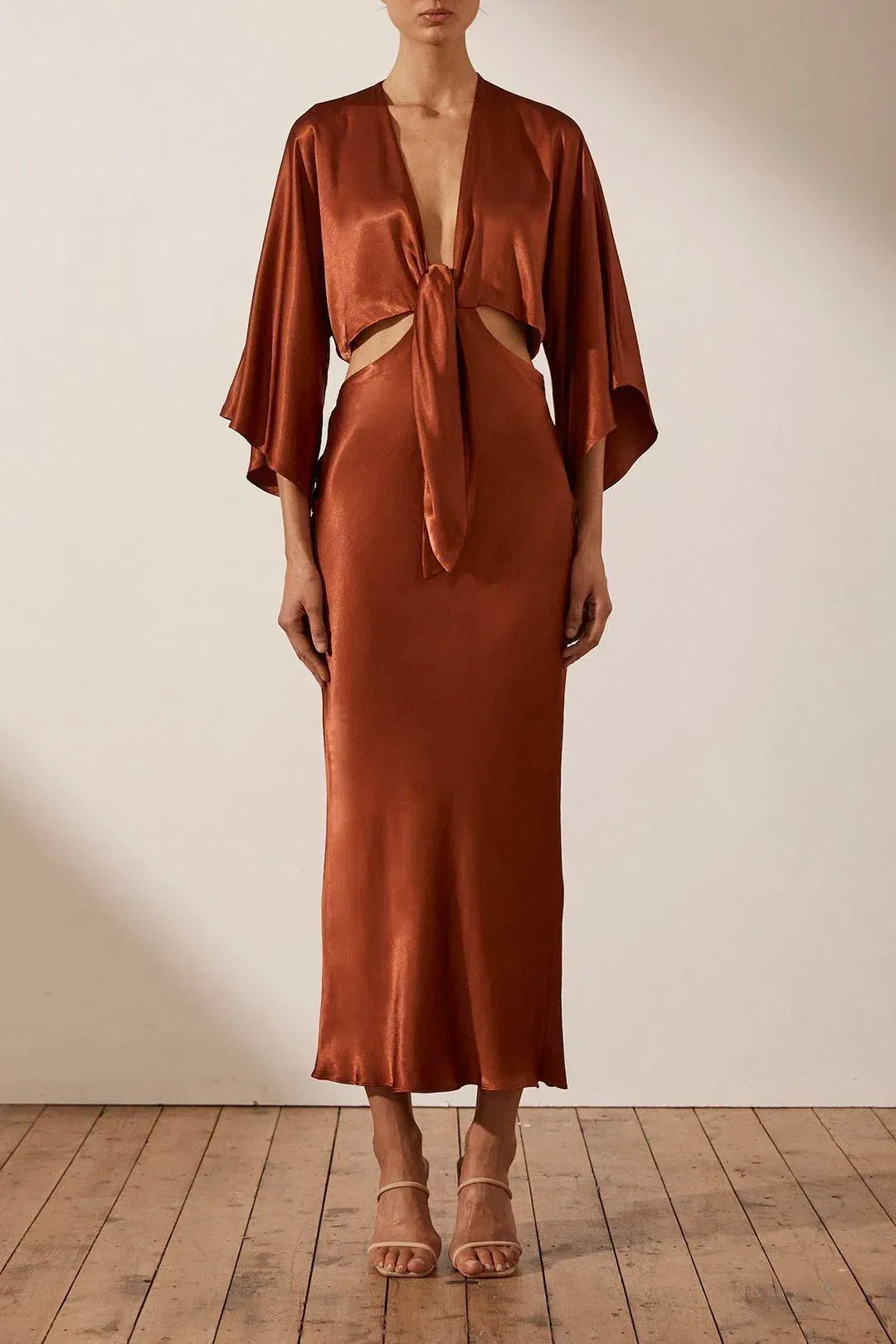 shona joy oro wrap midi dress Cocktail Dress Shona Joy Oro Shona Joy Luxe Tie Front Cocktail Dress AirRobe