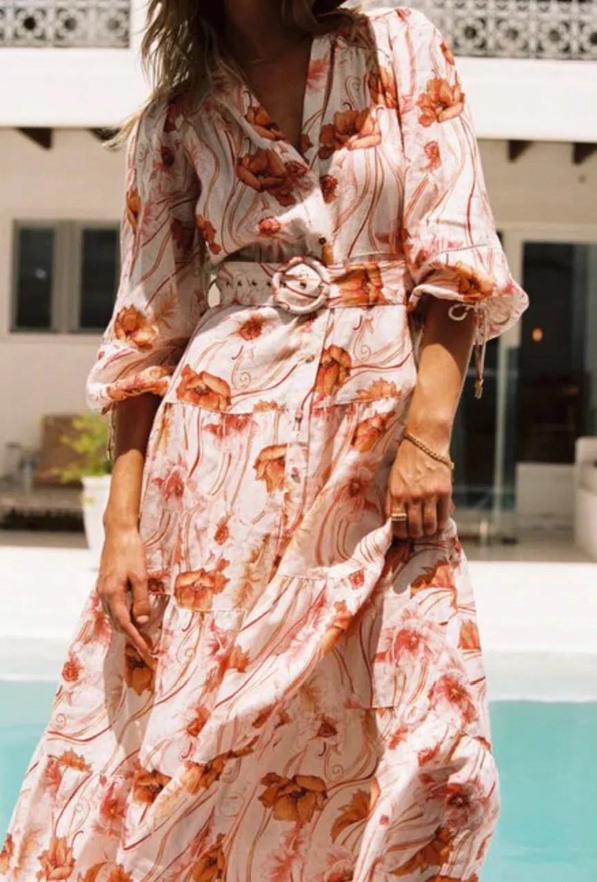 Kivari Penny Maxi Dress Print Size 12 | The Volte