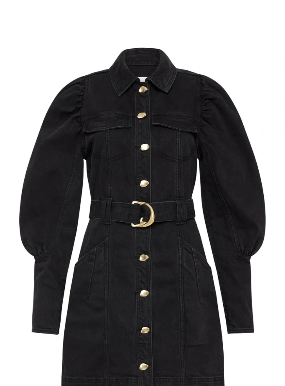 aje black denim dress Astoria Long Sleeve Maxi Dress