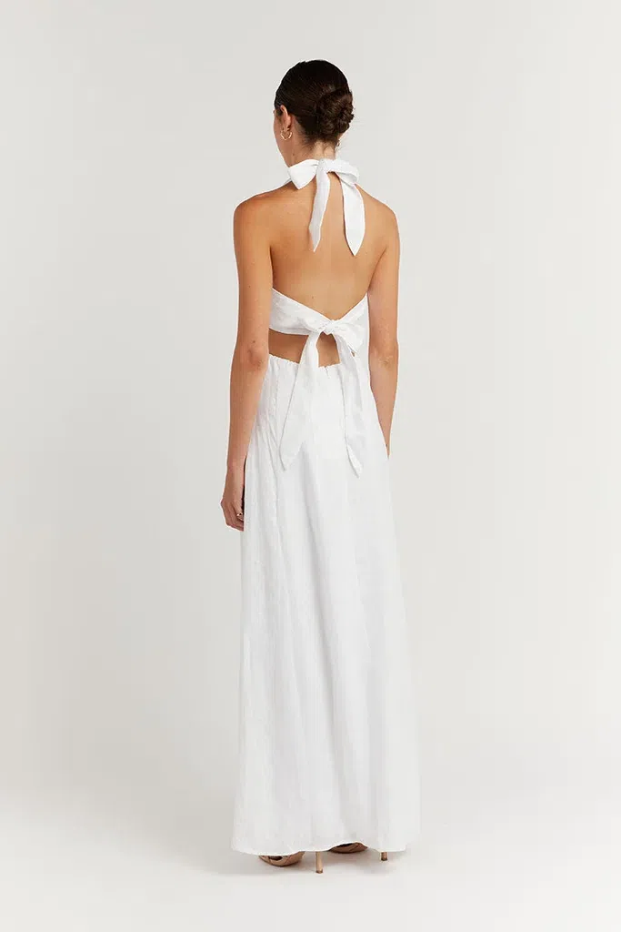 Dissh Layne Halter Midi Dress White Size 8 | The Volte