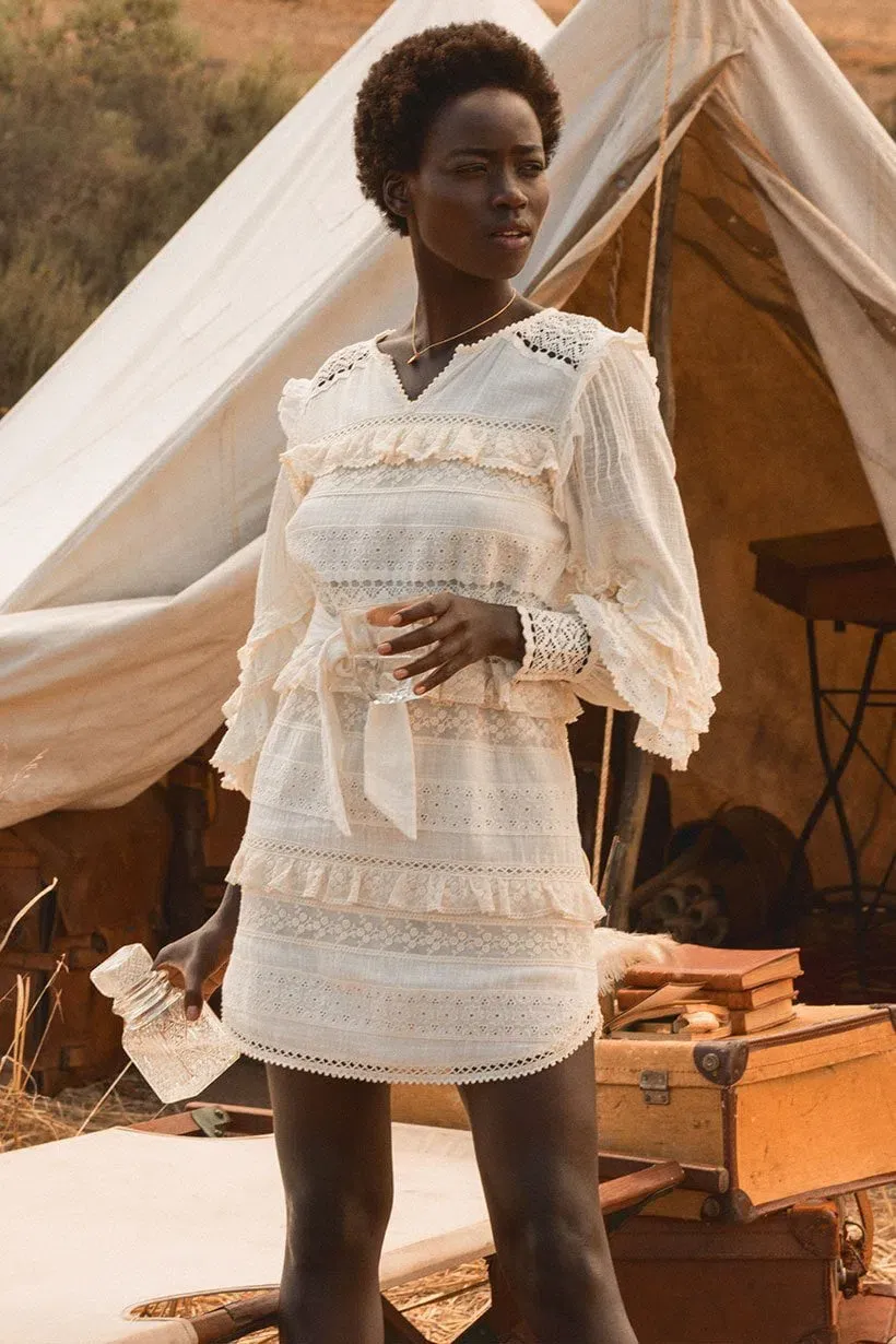 spell doe eyed midi dress SPELL Doe Eyed Midi Dress in Cream