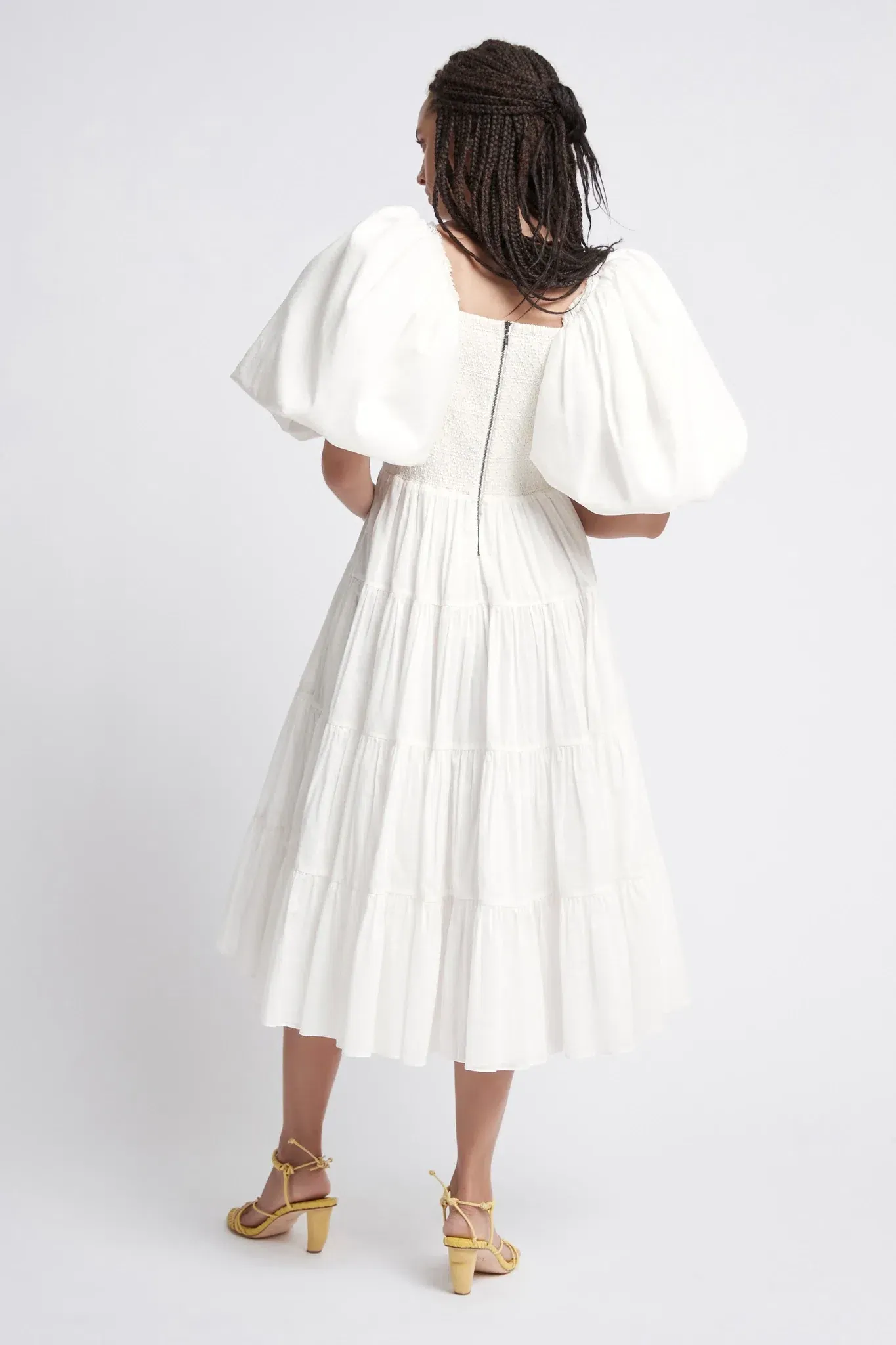 aje casabianca braided asymmetric puff sleeve mini dress AJE - CASABIANCA PUFF SLEEVE MINI DRESS main image 0