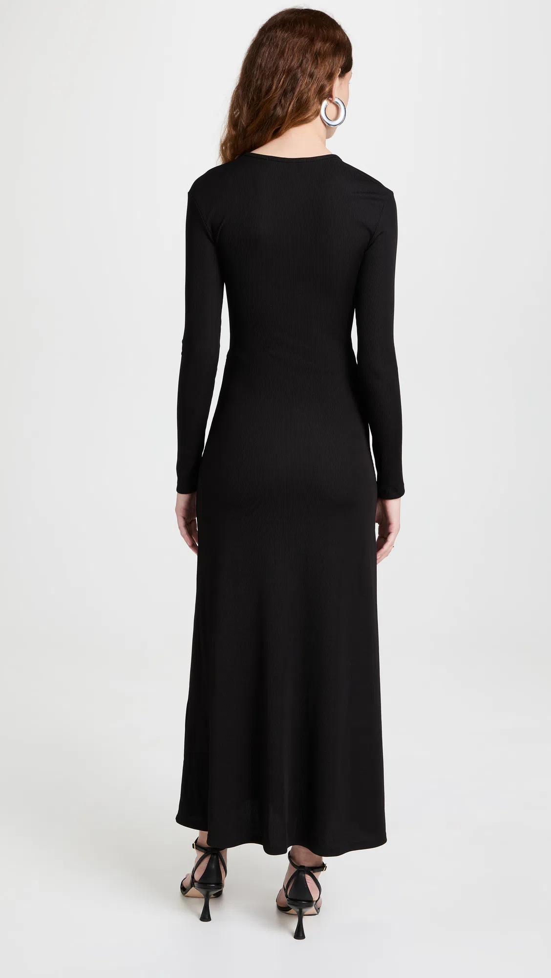 knee length dresses for ladies Christopher Esber Women's Monument Long Dress, Black, Silk, Medium main image 1