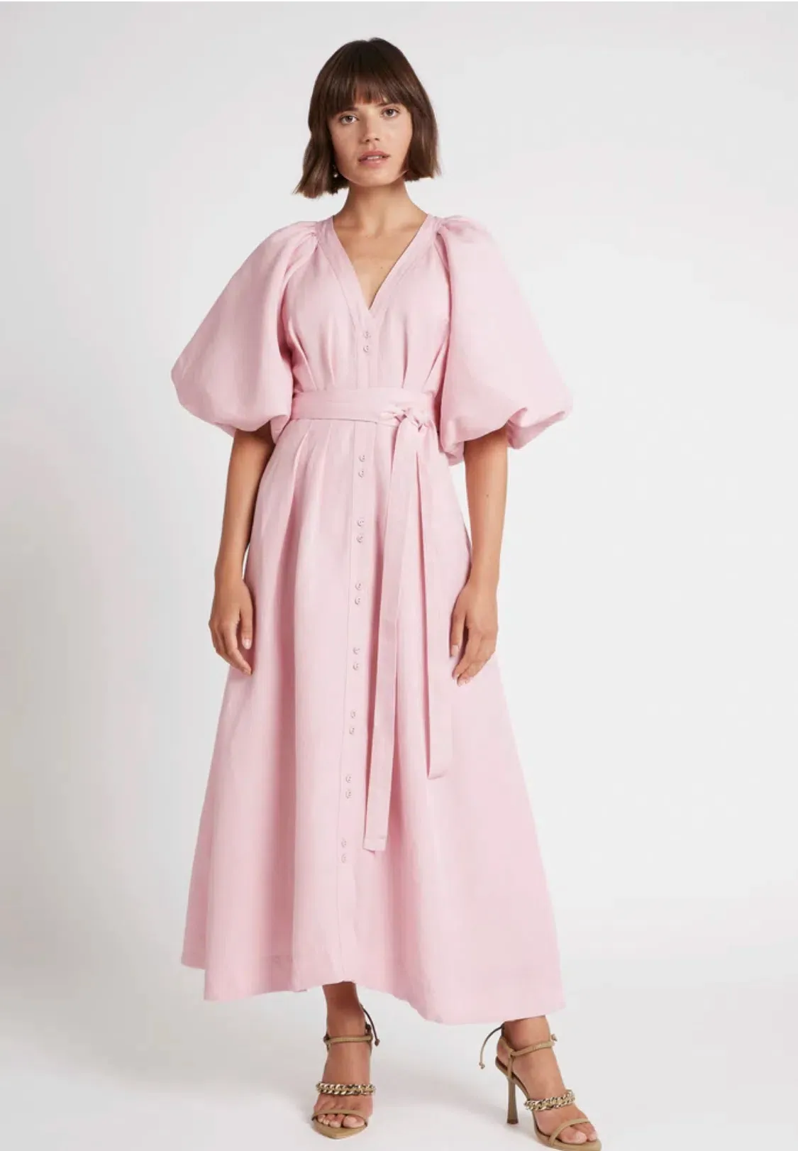 aje tidal tucked cut out midi dress Aje