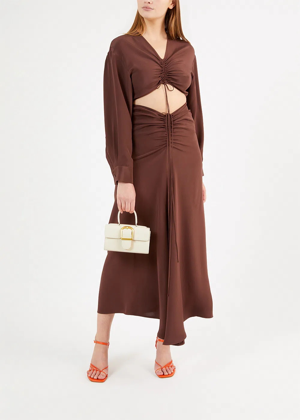 Dissh Reign Sleeved Knit Midi Dress Beige Size AU 12 | The Volte