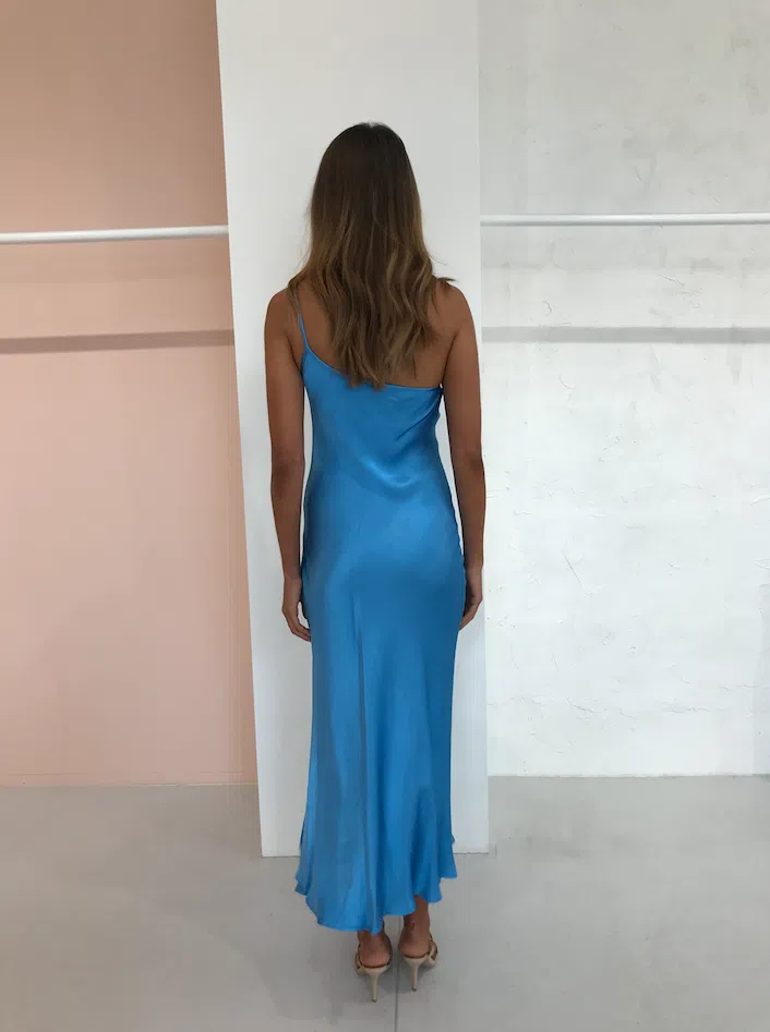Bec & Bridge Frederic Asym Midi Dress Azure Blue Size 8 | The Volte