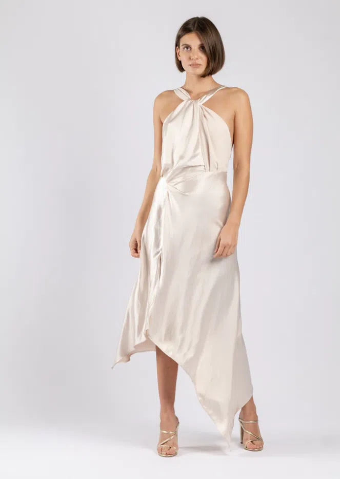 Jacquemus La Robe Saudade Longue Dress Beige Size 8