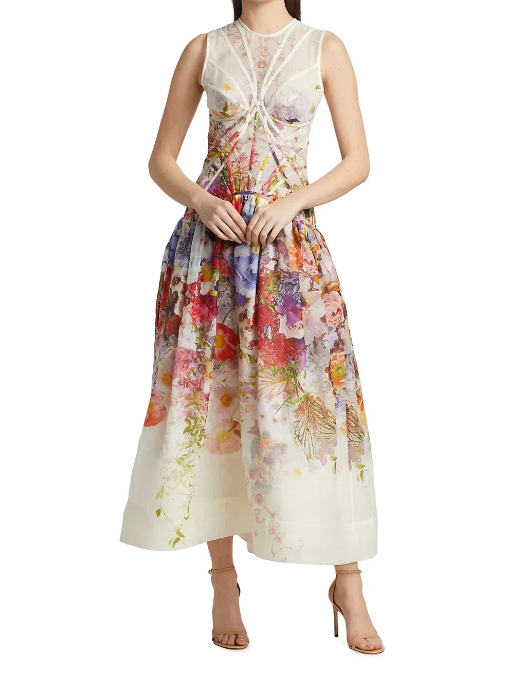 Zimmermann Prima Panelled Midi Dress Print Size 2 | The Volte