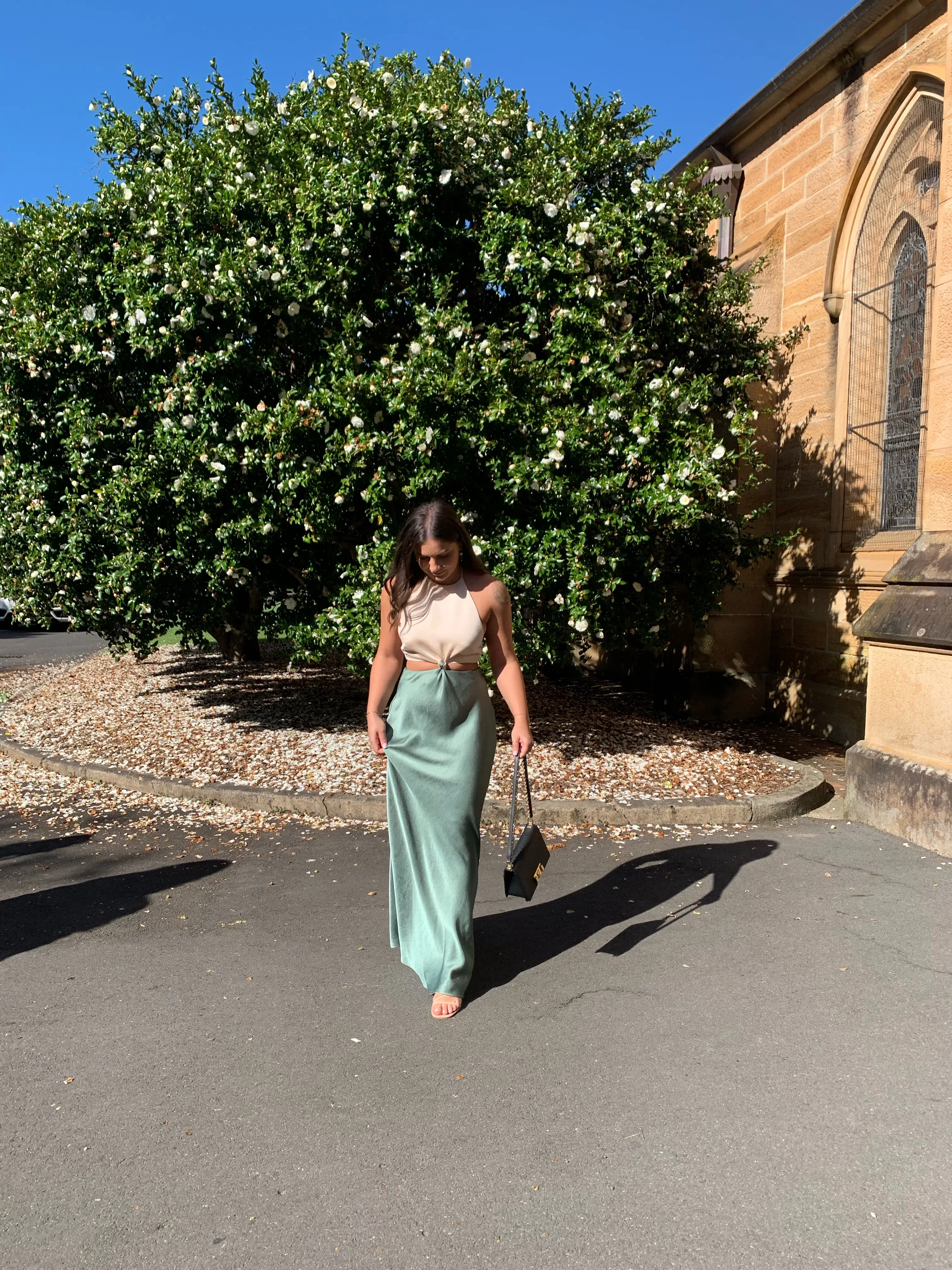 carrie maxi dress green multi MINKPINK Carrie Blue & Green Watercolor Floral Maxi Dress