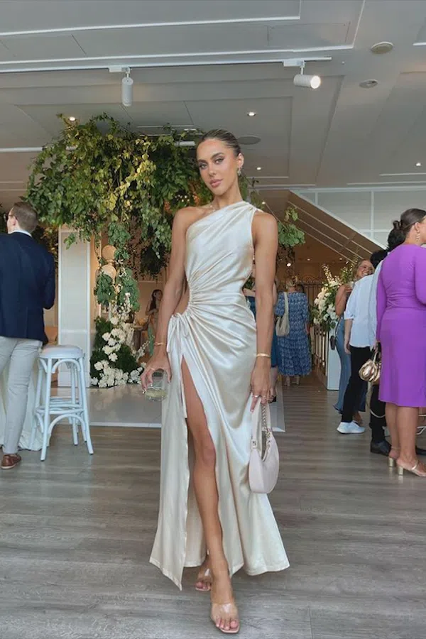 Sonya Moda Nour Ocean Pearl Dress Off White/Beige Size M / AU 10