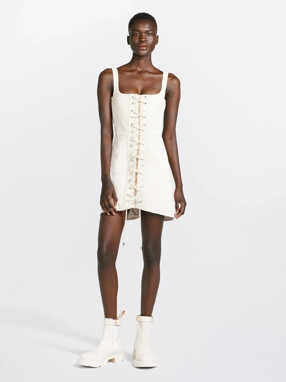 Dion Lee Laced Utility Corset Dress in Unbleached Size 6 | The Volte