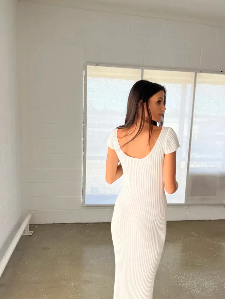 millie knitted ribbed midi dress Millie Knitted Ribbed Midi Dress