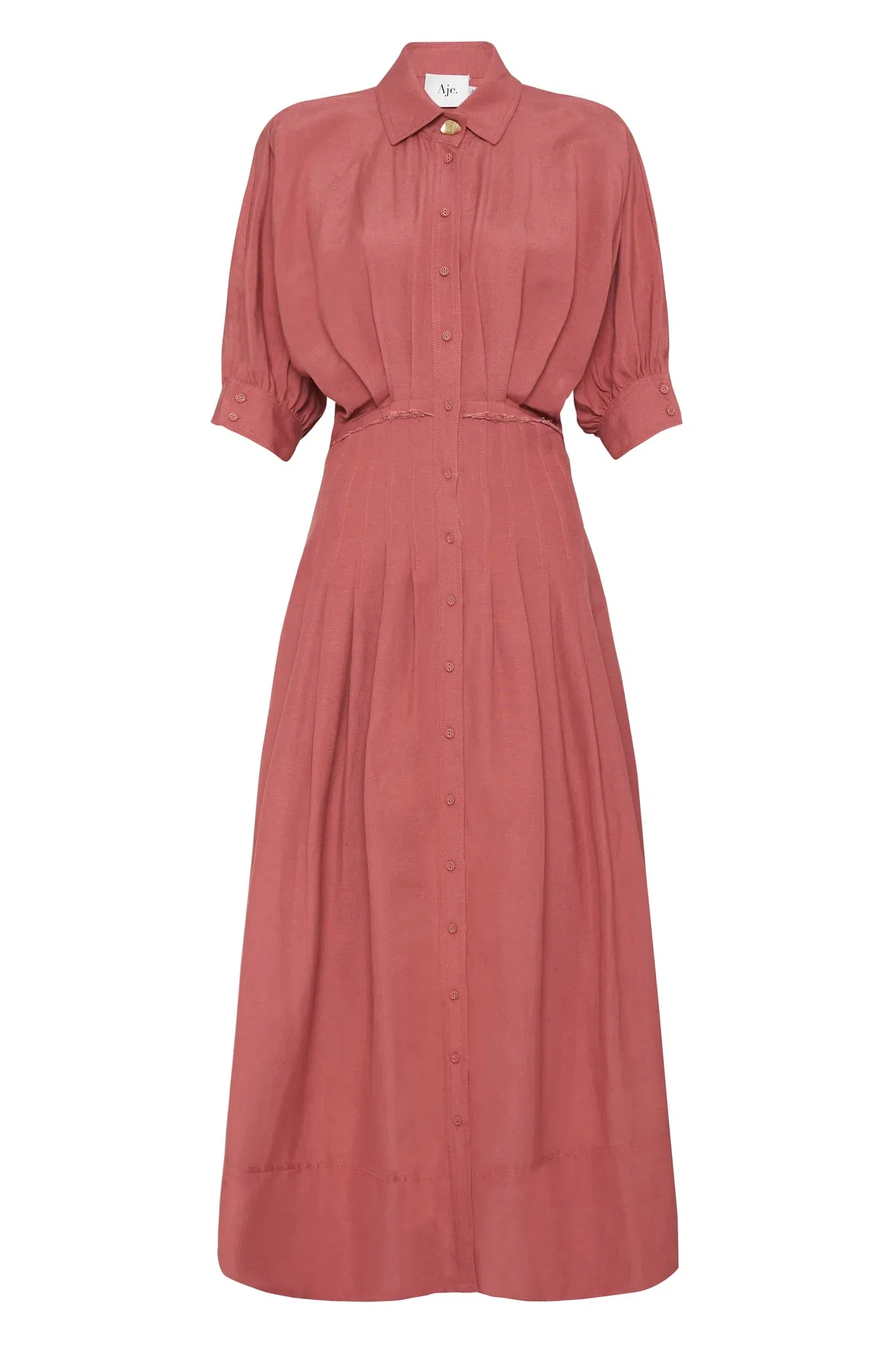 Nova Midi Shirt Dress Beige Shell Print Nova Midi Dress