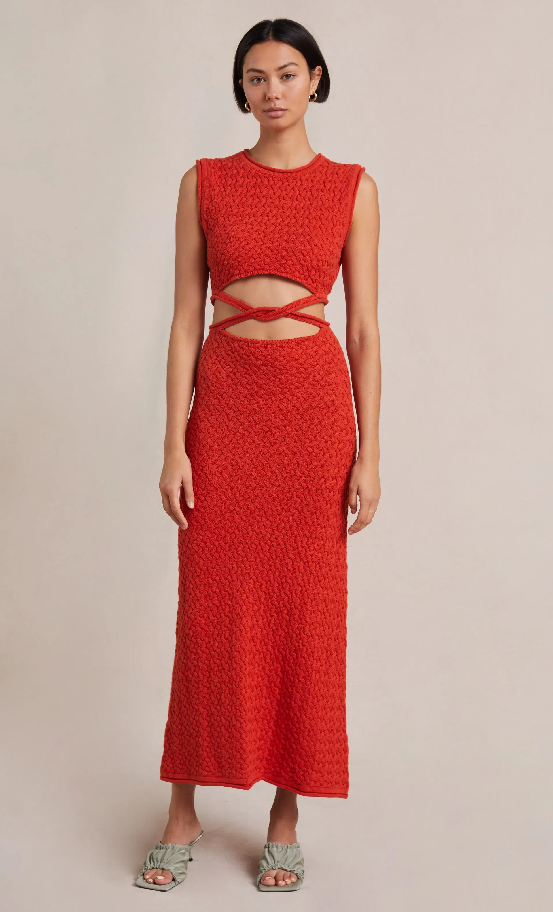 Bec & Bridge Effie Knit Cut Out Maxi Dress Red Size 14 | The Volte