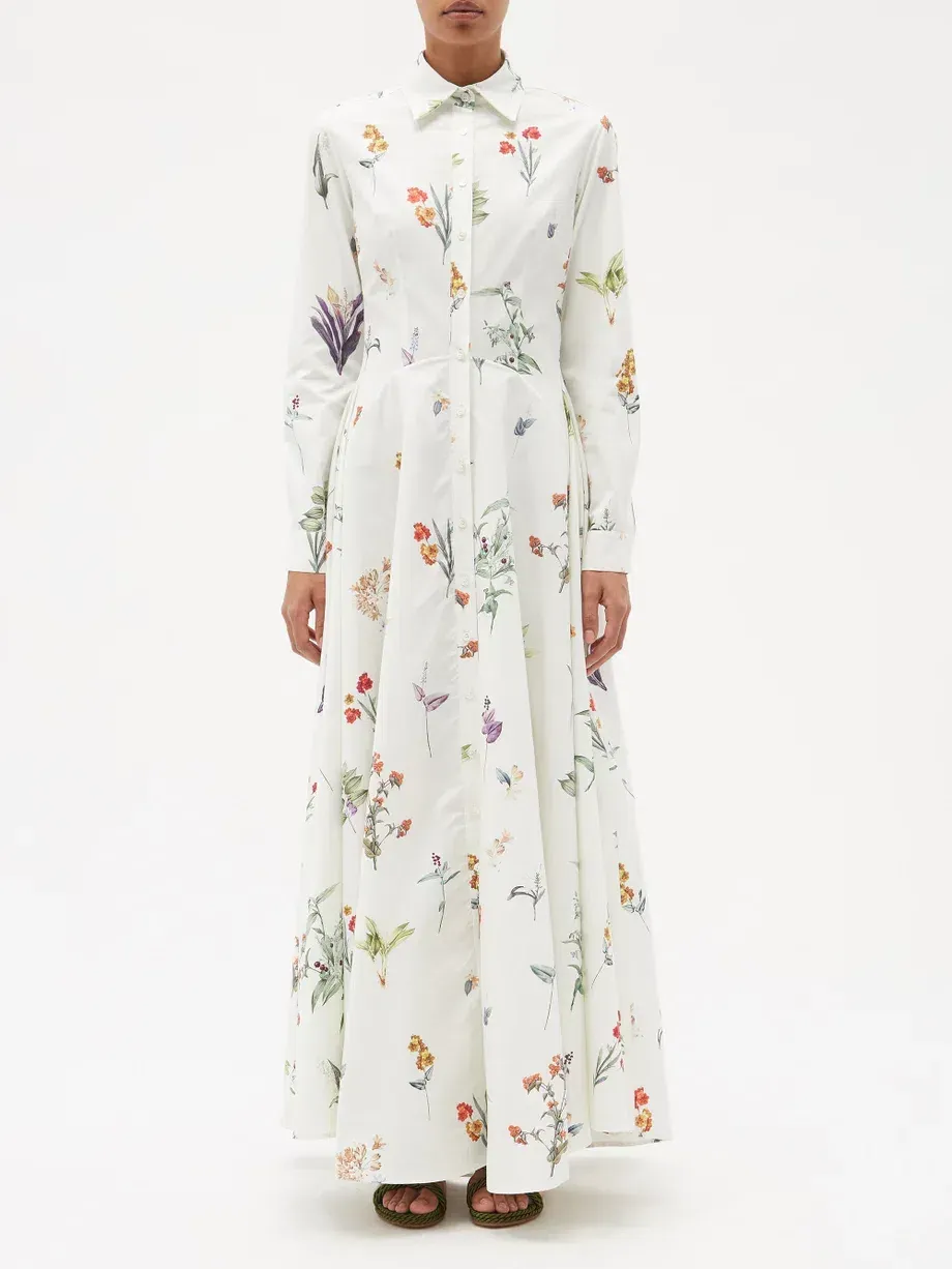 chinese dress ladies Evi Grintela Valerie Shirt Dress in Blue and White Sea Shell Print   Shopcestmimi