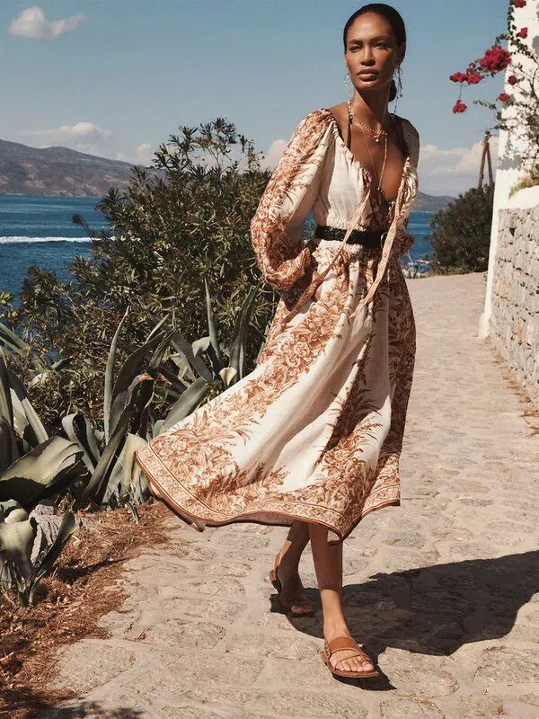 Zimmermann Moonshine Printed Linen Midi Dress Print Size 2 | The Volte Zimmermann Moonshine Printed Linen Midi Dress Print Size 2 | The Volte