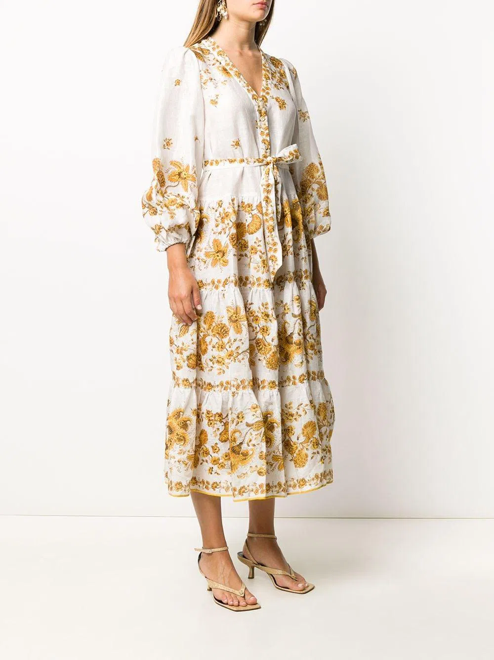 Rebecca Vallance Lepore Longsleeve Midi Dress in Gold Size AU 14 | The Volte Rebecca Vallance Lepore Longsleeve Midi Dress in Gold Size AU 14 | The Volte