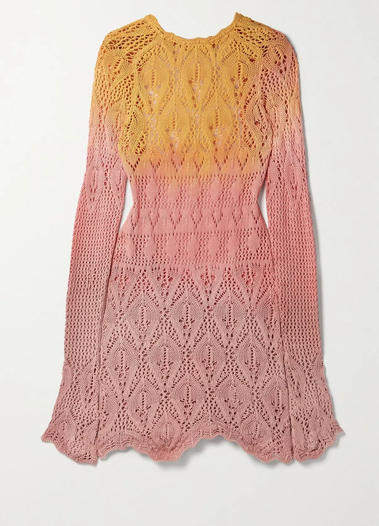 The Attico Crochet Mini Dress Yellow Pink Size 8