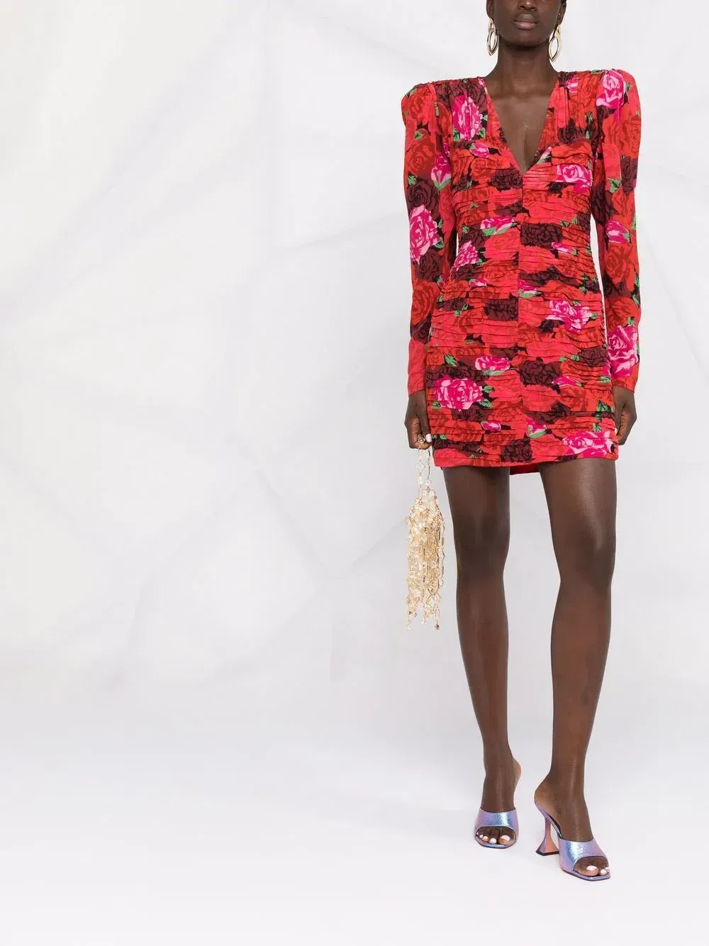 floral print silk satin jacquard mini dress by magda butrym Magda Butrym, Floral cutout silk minidress, Women, Multicolor, US 2, Dresses