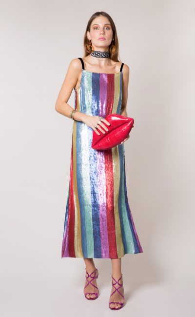 RIXO Rainbow Sequin Tessa Dress size 10