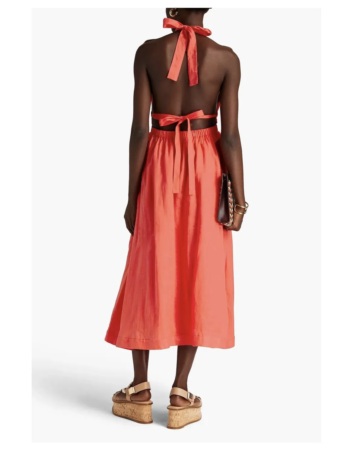 black slip dress knee length Black below the knee satin slip dress 'Grace' main image 1