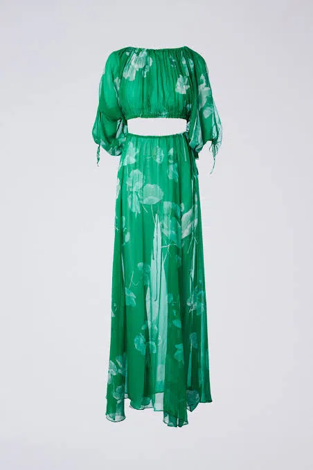 Latest silk printed green co ord set - G3-WCS15192 