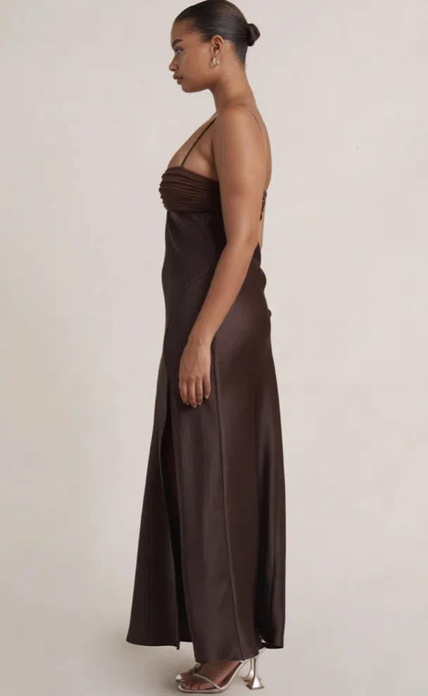 Bec & Bridge Julieta Maxi Dress in Chocolate Brown Size 14 | The Volte