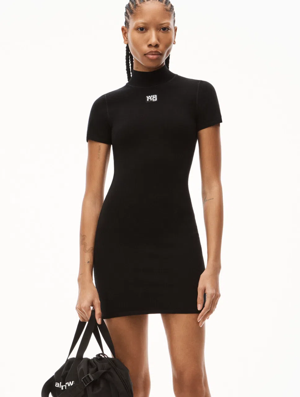 Alexander Wang Mock Neck Tee Mini Dress Black Size 6 | The Volte