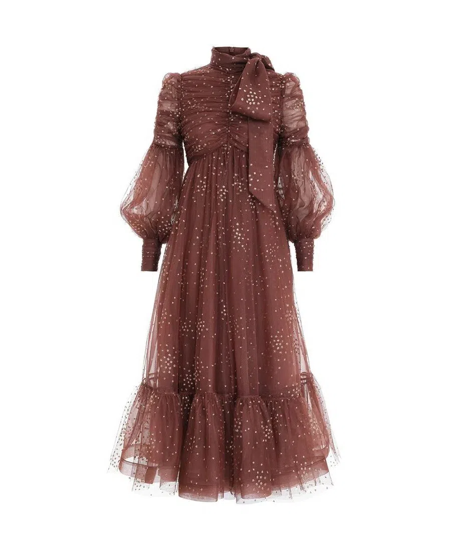 Aje Ophelia Lace Gown Chocolate Brown Size 12 | The Volte Aje Ophelia Lace Gown Chocolate Brown Size 12 | The Volte