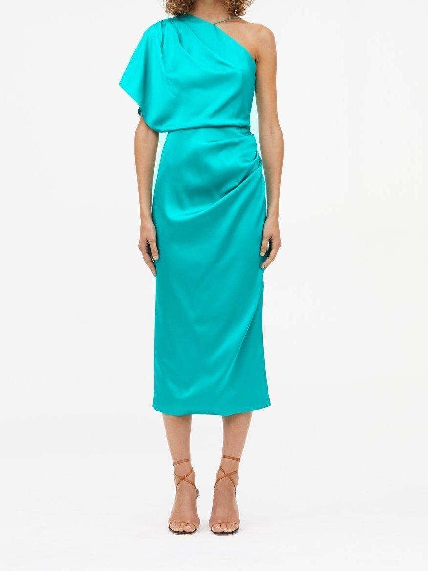 silk cowl neck midi dress As I Expected Brown Satin Cowl Neck Sleeveless Midi Dress