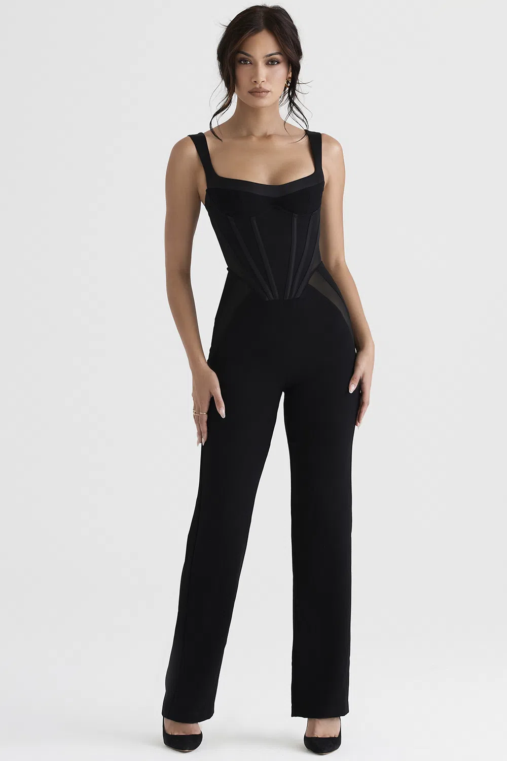 House of CB Mylene Corset Jumpsuit Black Size 10 The Volte