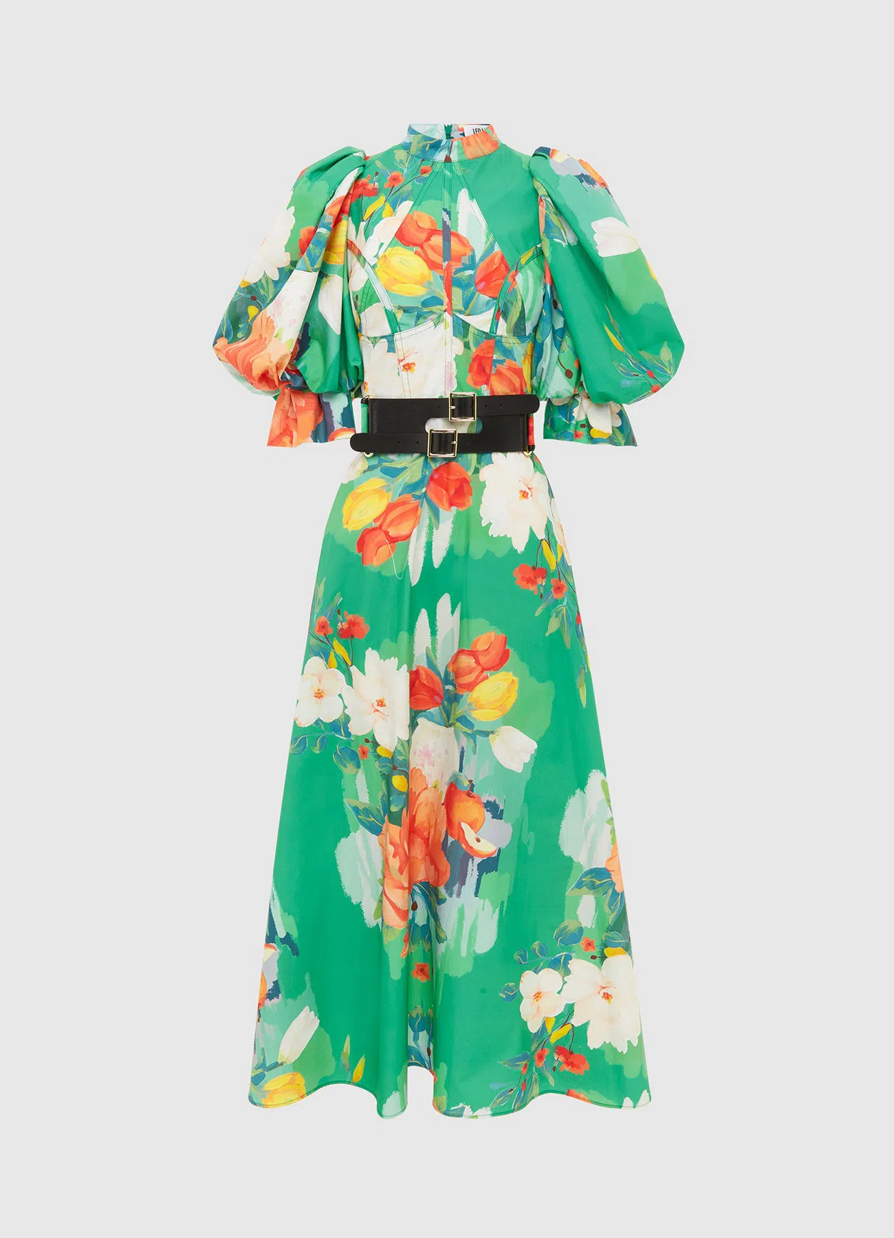 Leo Lin Florescence Cotton Midi Dress Lily Pad Green Print Size 14 | The Volte Leo Lin Florescence Cotton Midi Dress Lily Pad Green Print Size 14 | The Volte