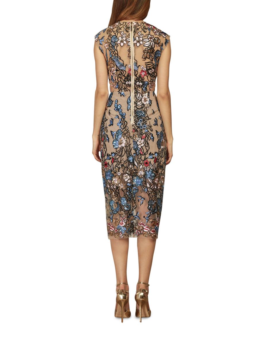 House of CB Fornarina Tan Organza Mesh Maxi Dress Nude Size 12 | The Volte