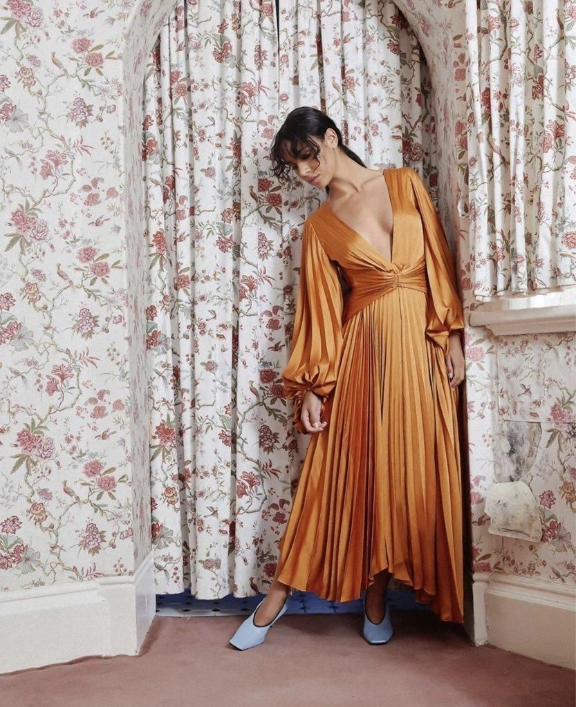 kookai orange strapless dress Kaia Strapless Maxi Dress